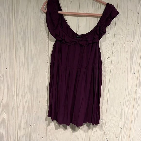 Torrid Boho ruffle tiered purple blouse size 3 ( 3X) - Picture 1 of 13